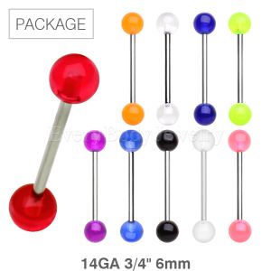 Product 100pc Package of  UV Acrylic Barbells in Assorted Colors