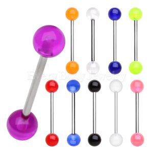 Product 316L Surgical Steel Barbell with UV Coated Acrylic Balls