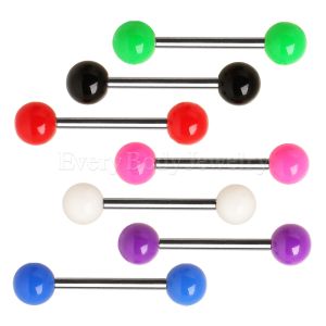 Product 316L Stainless Steel Nipple Bar with Solid UV Balls