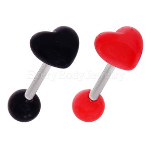 Product 316L Stainless Steel Barbell with UV Acrylic Heart
