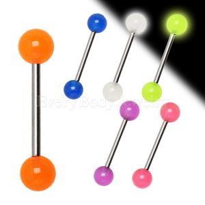 Product 316L Surgical Steel Barbell with Glow in the Dark Balls