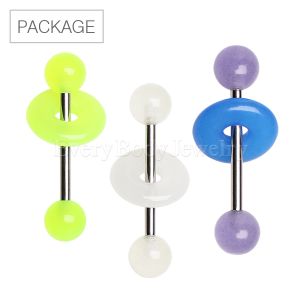 Product 30pc Package of 316L Surgical Steel Barbell with Glow in the Dark Balls and Ring in Assorted Colors