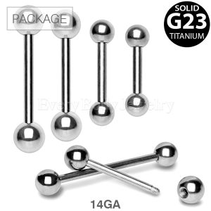 Product 70pc Package of Titanium Barbell in Assorted Sizes - 14GA
