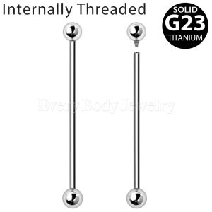 Product Internally Threaded Titanium Industrial Barbell with Solid Balls