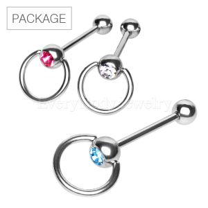Product 30pc Package of 316L Slave Ring Barbell in Assorted Colors