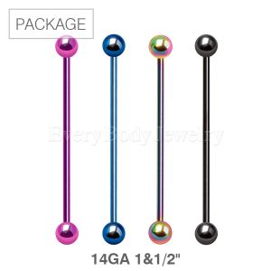 Product 40pc Package of PVD Plated Barbell in Assorted Colors
