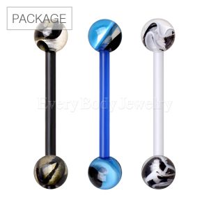 Product 30pc Package of PTFE Barbell with Two Tone Marble Balls