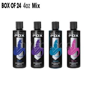 Product Box of 24 - 4oz Arctic Fox Semi Permanent Hair Dye - Best Seller Mix