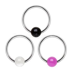 UV Coated Acrylic Captive Bead Ring with Dimple Ball 