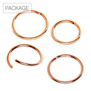 Product 40pc Package of Rose Gold Plated Annealed Seamless Ring in Assorted Sizes