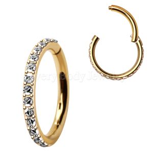 Product Gold Plated 316L Stainless Steel Multi-Jeweled Clicker Ring