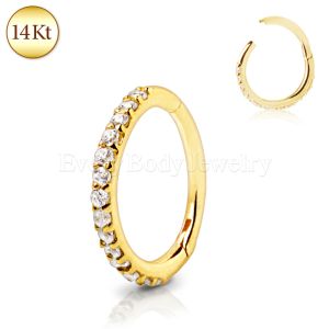 Product 14Kt. Yellow Gold Multi-Jeweled Seamless Clicker Ring