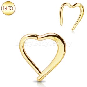 Product 14Kt. Yellow Gold Lovely Heart Seamless Clicker Ring