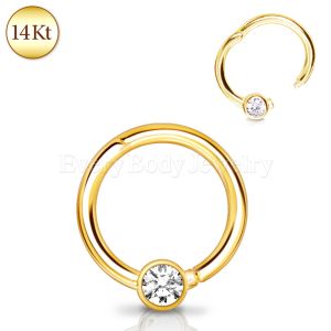 Product 14Kt. Yellow Gold Jeweled Seamless Clicker Ring