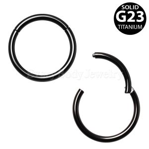 Product Black PVD Plated Titanium Seamless Clicker Ring