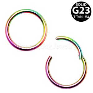 Product Rainbow PVD Plated Titanium Seamless Clicker Ring