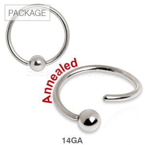 Product 30pc Package of 14GA 316L Surgical Steel One Side Fixed Captive Bead Ring in Assorted Sizes