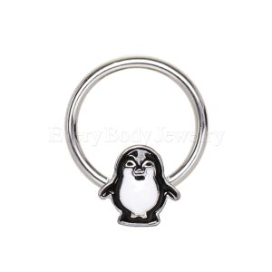 Product 316L Stainless Penguin Snap-in Captive Bead Ring / Septum Ring