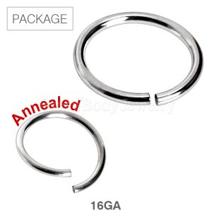 Product 40pc Package of 316L Surgical Steel Annealed Seamless Ring in Assorted Sizes - 16GA