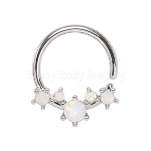 Product 316L Stainless Steel Multi-Synthetic Opal Seamless Ring / Septum Ring