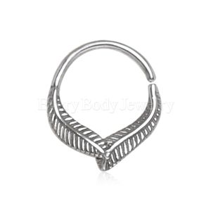 Product 316L Stainless Steel Leaf Seamless Ring / Septum Ring