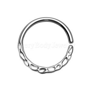 Product 316L Stainless Steel Uneven Look Surface Seamless Ring / Septum Ring