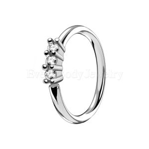 Product Triple Prong Set Clear CZ Seamless Ring