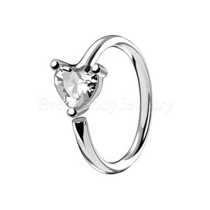 Product Prong Set Heart CZ Seamless Ring