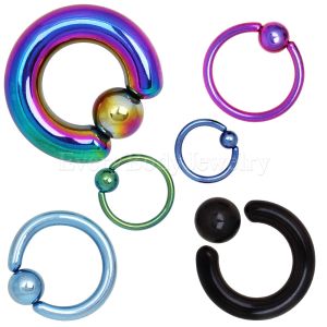 Product PVD Plated 316L Surgical Steel Captive Bead Ring with Dimple Ball