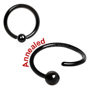 Product PVD Plated Black One Side Fixed Captive Bead Rings