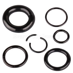 Product Black PVD Plated 316L Surgical Steel Circular Segment Ring