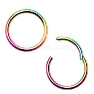 Product Rainbow PVD Plated 316L Surgical Steel Seamless Clicker Ring