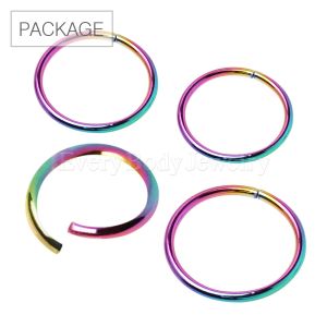 Product 40pc Package of Rainbow PVD Plated Annealed Seamless Ring in Assorted Sizes