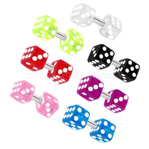 Product UV Acrylic Dice Cartilage Earring 