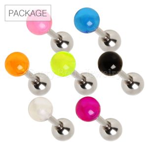 Product 70pc Package of UV Acrylic Ball Cartilage Earrings in Assorted Colors