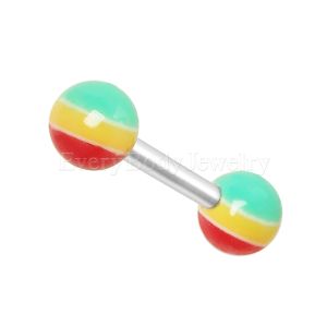 Product 316L Surgical Steel Cartilage Earring with Rasta UV Ball