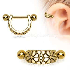 Product Gold Plated Daisy Ear Cuff Cartilage Earring