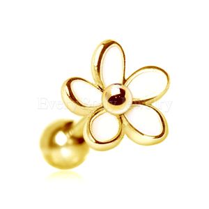 Product Gold Plated Sweet White Daisy Cartilage Earring