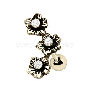Product Gold Plated Triple Flower Cartilage Earring