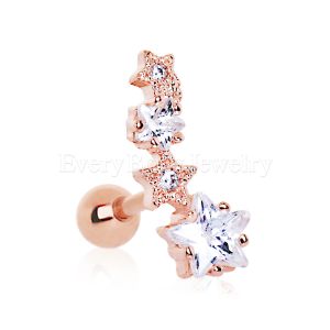 Product Rose Gold Plated Shooting Star Cartilage Earring