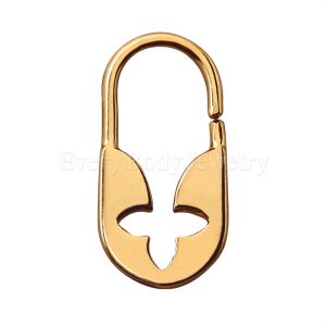 Product Gold Plated Flower Padlock Cartilage Earring / Septum Ring