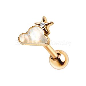 Product Gold Plated Cloud and Star Cartilage Earring