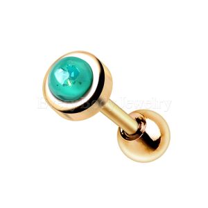 Product Gold Plated Aqua Synthetic Opal Cartilage Earring