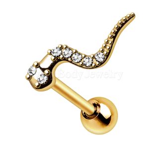 Product Gold Plated Glittering Snake Cartilage Earring