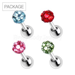 Product 40pc Package of 316L Ferido Ball Cartilage Earrings in Assorted Colors