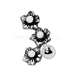 Product 316L Stainless Steel Triple Flower Cartilage Earring