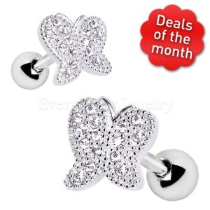 Product 316L Stainless Crystal Butterfly cartilage earring