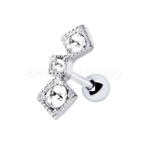 Product 316L Stainless Steel Art of Brilliance Triple Square Drop Cartilage Earring