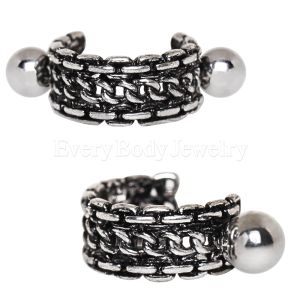 Product 316L Stainless Steel Link Chain Cartilage Cuff Earring 