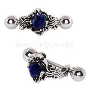 Product 316L Stainless Steel Sapphire Blue Wave Cartilage Cuff Earring
